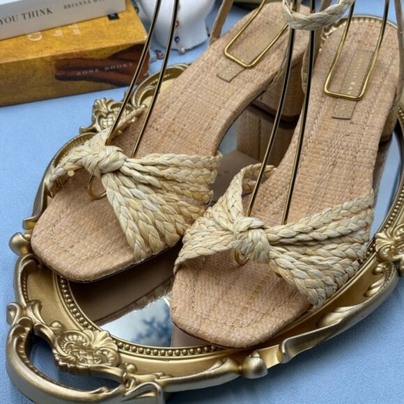 🆕 LOEFFLER RANDALL 🧿 NWOT Riya Braided Mignon Knot Mid-Heel Sandal, Sz 8 - Picture 14 of 16